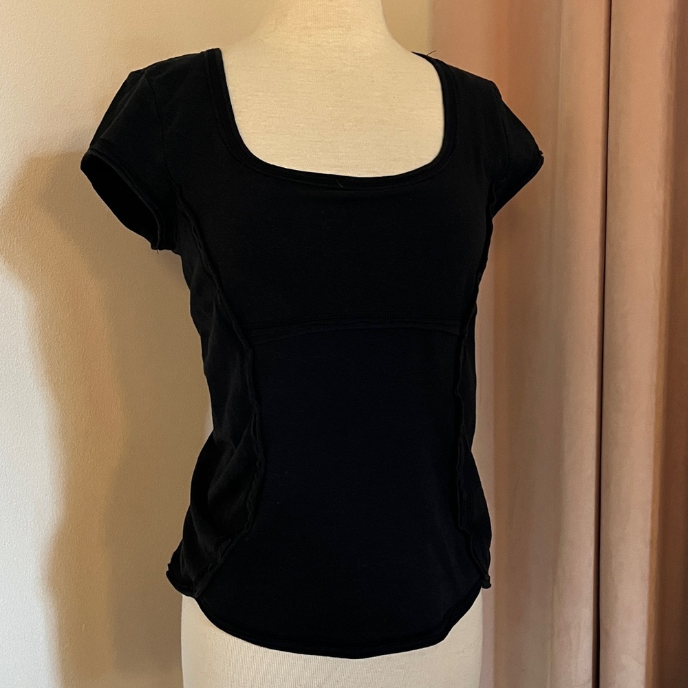 Prana Women's Contoured Black Cap Sleeve Top